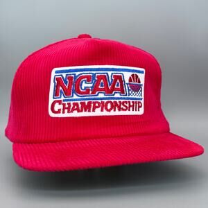 Vtg '90s NCAA Championship Red Corduroy Hat Final Four